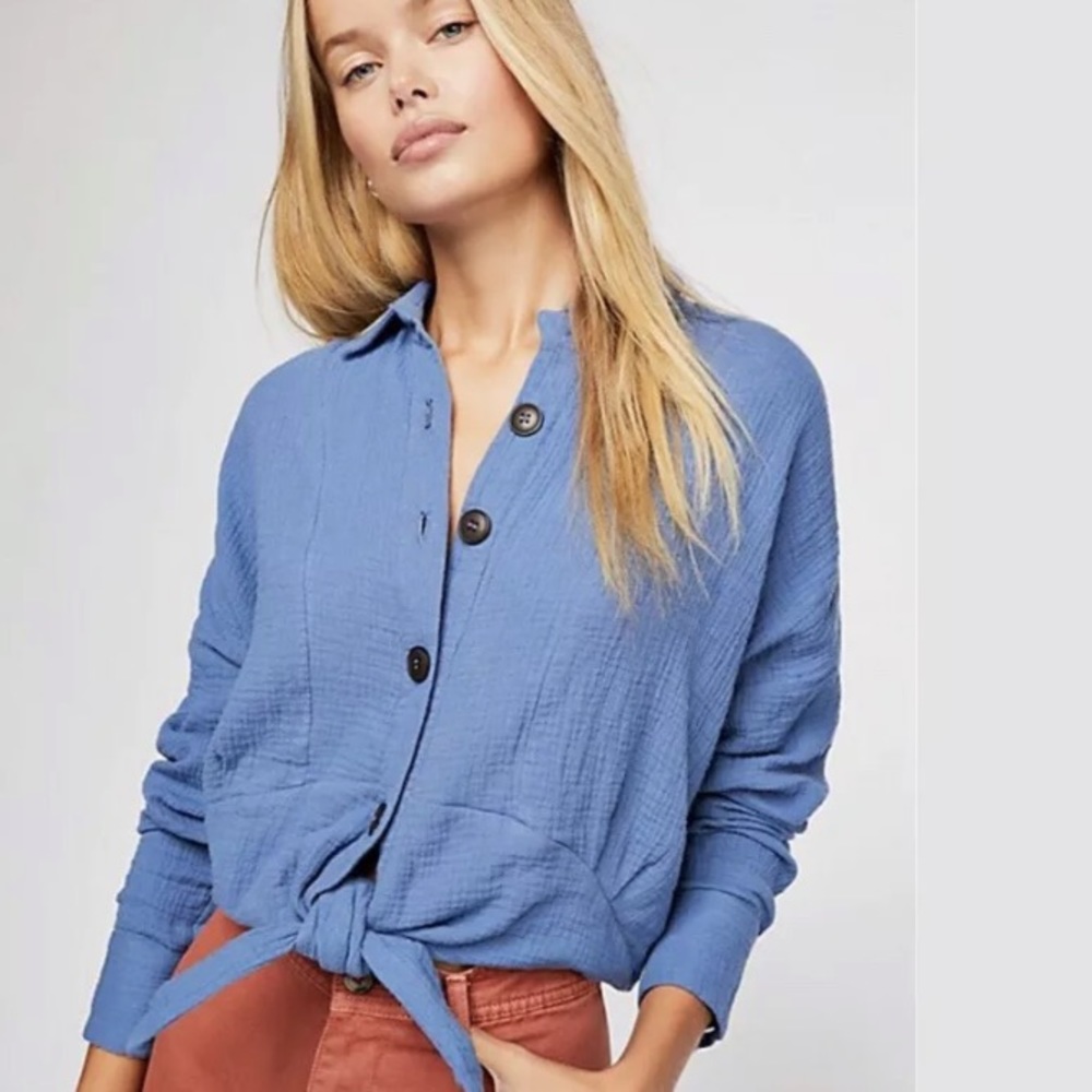 Free People Tie Shirt